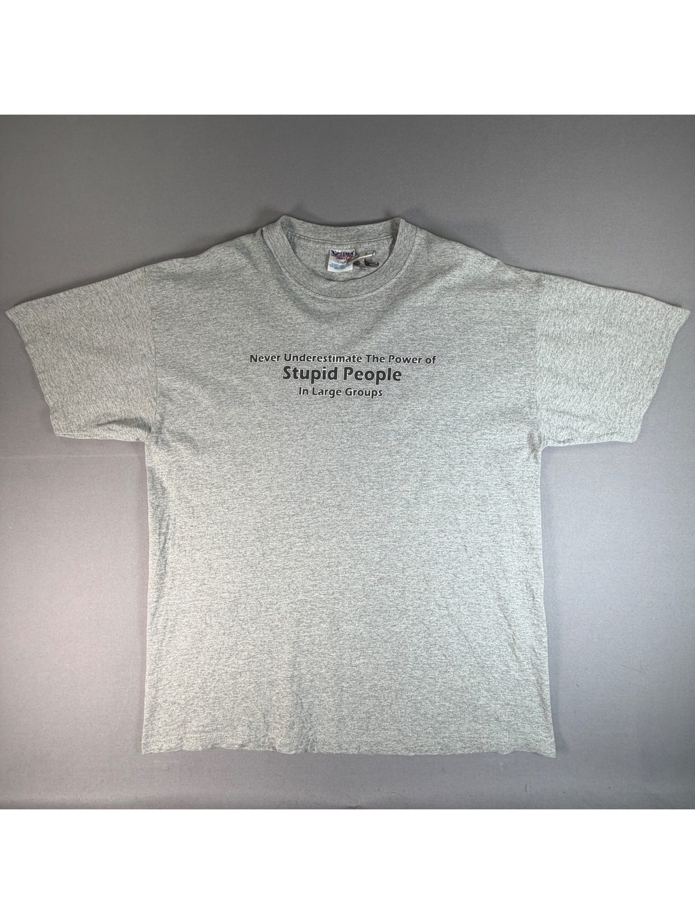 Optima Stupid People Shirt Mens XL Gray Funny Sarcastic Humor Graphic Tee